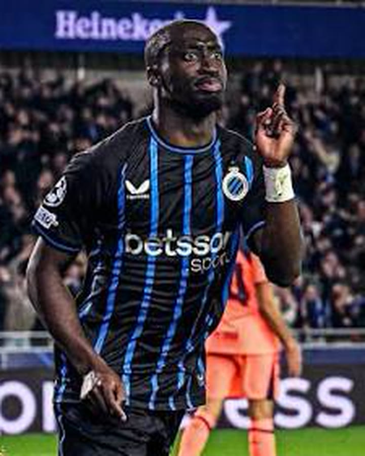Carlos Forbs, ailier portugais du Club Bruges, décisif contre l’Inter