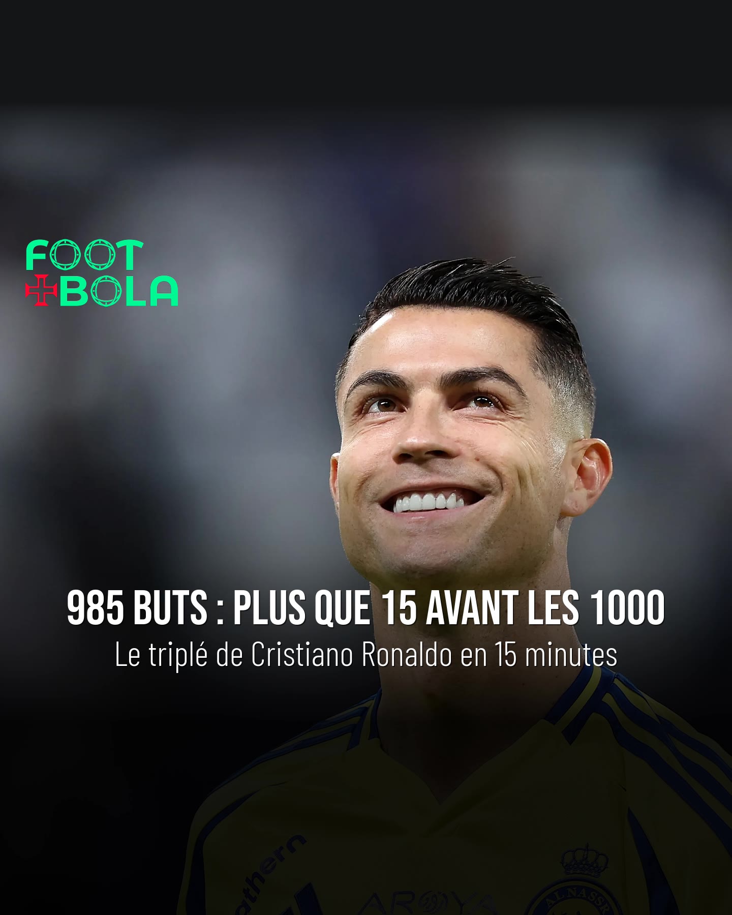 Cristiano Ronaldo souriant sous le maillot d'Al Nassr