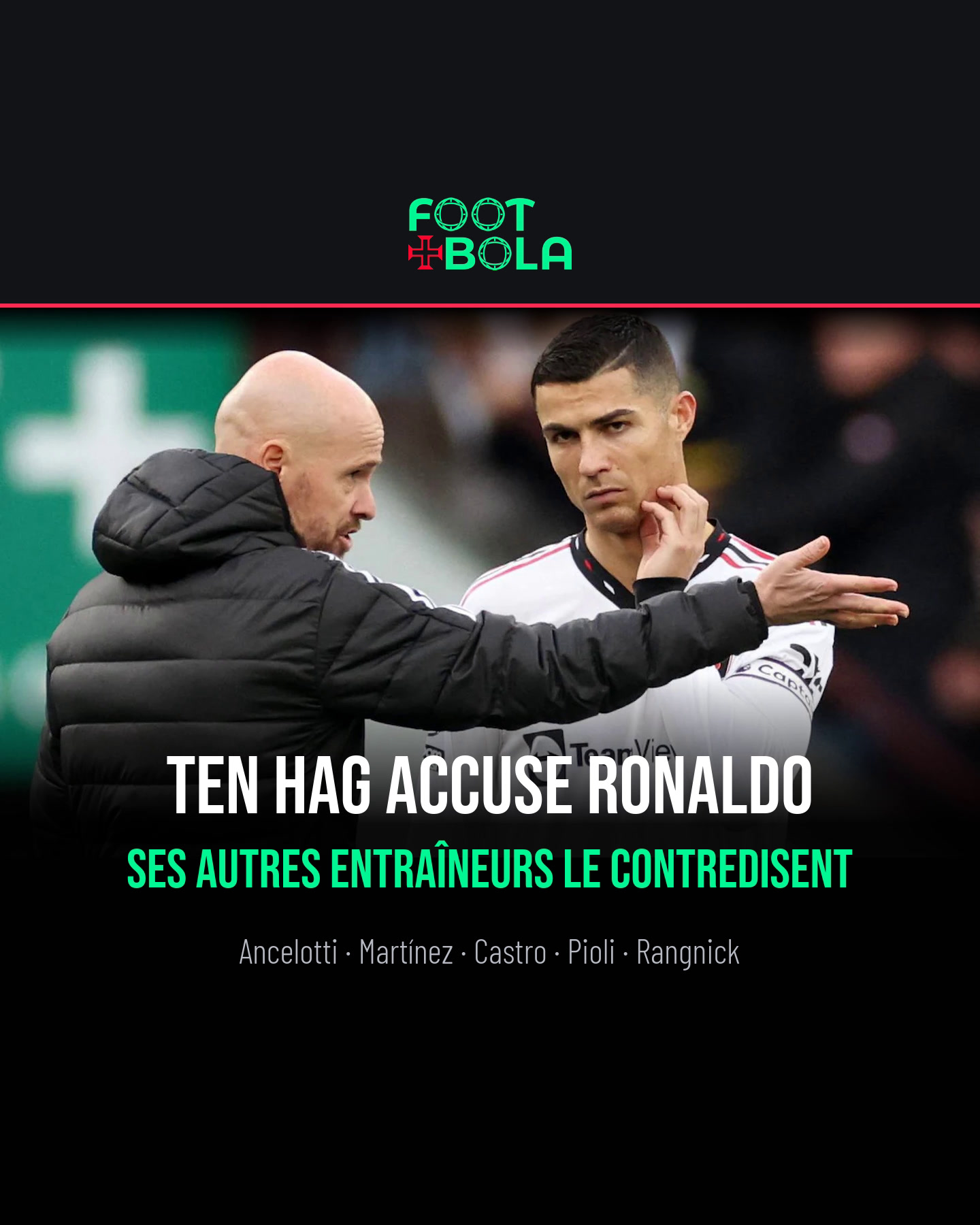 Erik ten Hag donne des consignes à Cristiano Ronaldo à Manchester United